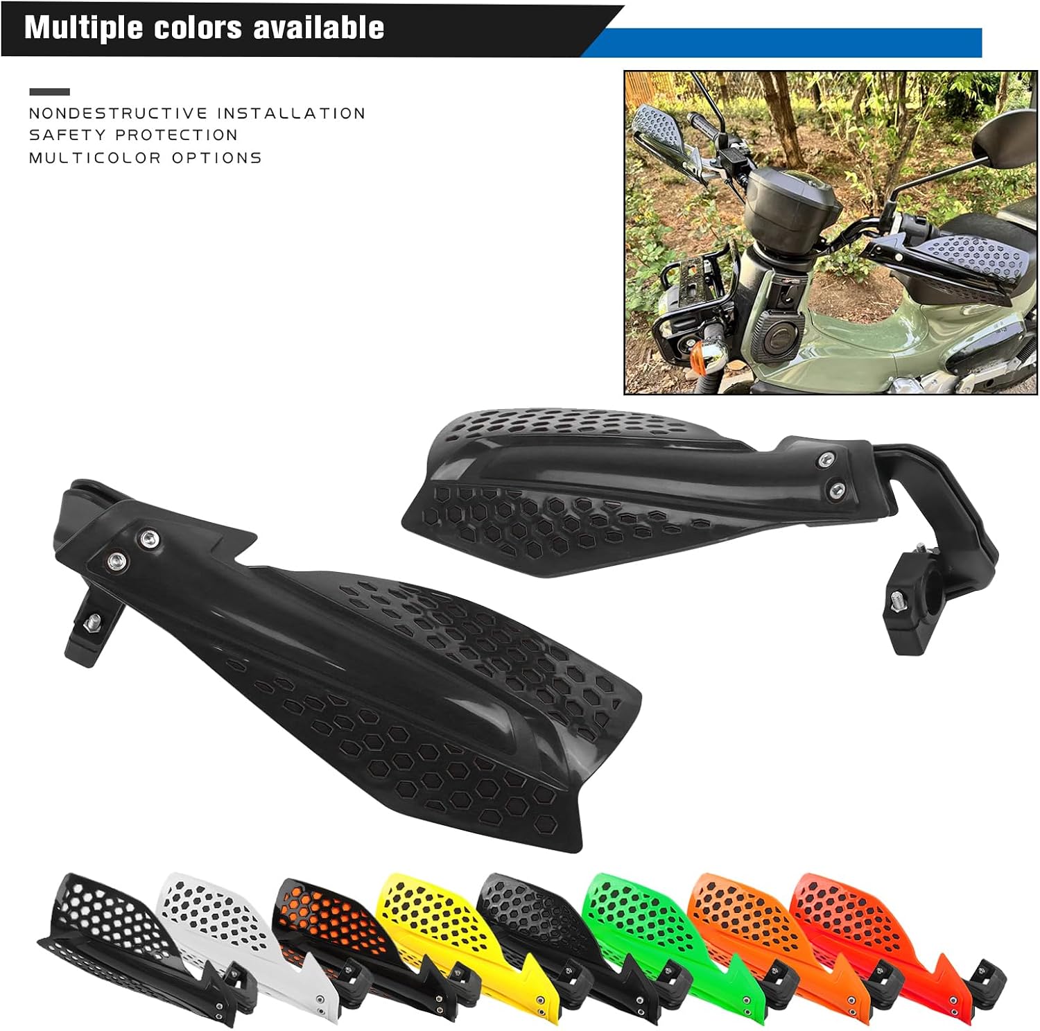 Universal Dirt Bike Handguards 7/8" 22mm Plastic Motorcycle Handlebar Lever Hand Protector Accessories for Off-Road Motocross Enduro ATV Pit Bike(Black)