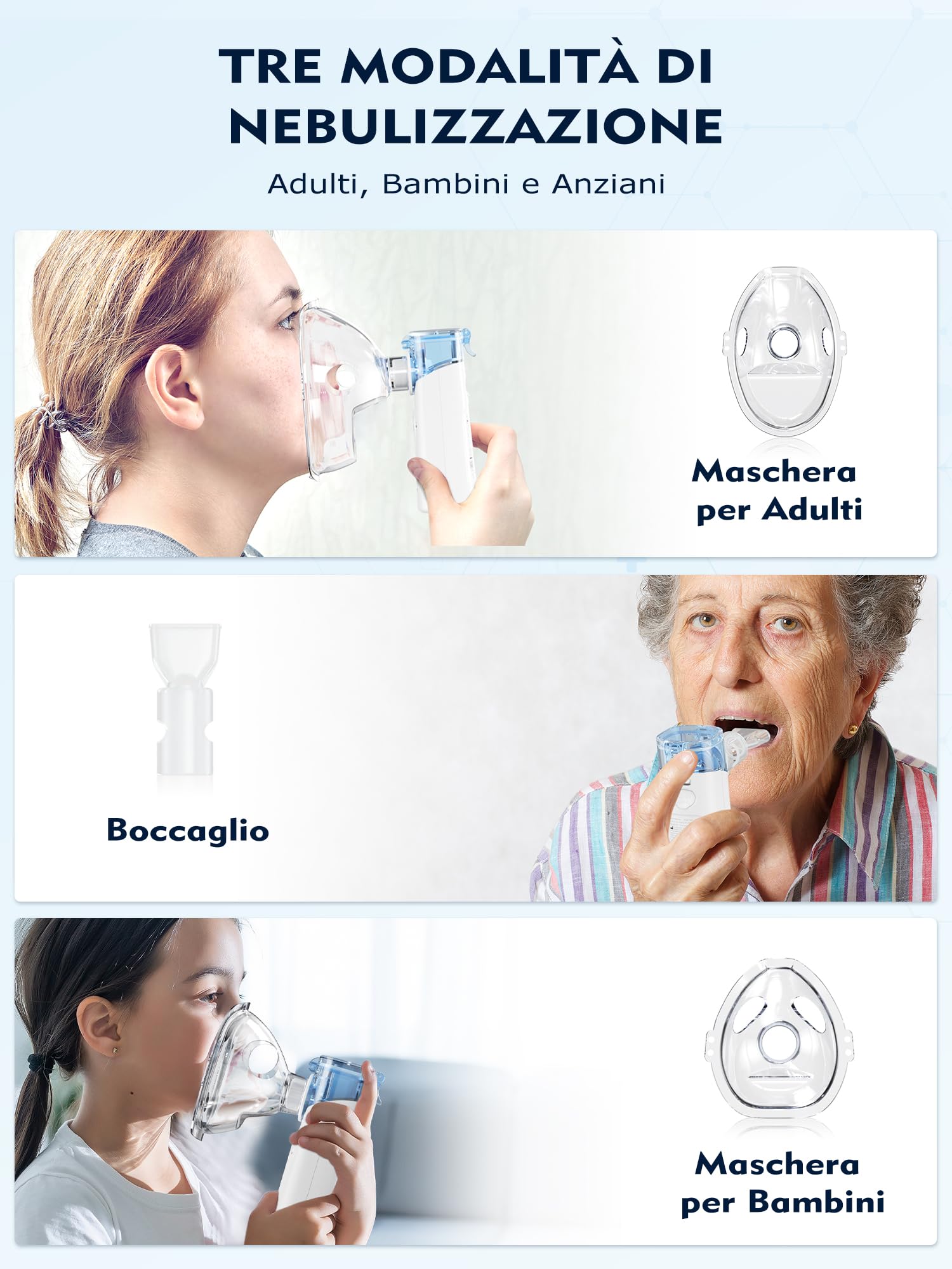 Aerosol Portatile Silenzioso Macchina Adulti: Aerosol Portatile Ricaricabile Con Timer 20 Minuti E Facile Da Usare Con Aerosol Silenzioso Per Bambini Con Maschere Incluse - Per Uso Domestico E Viaggio