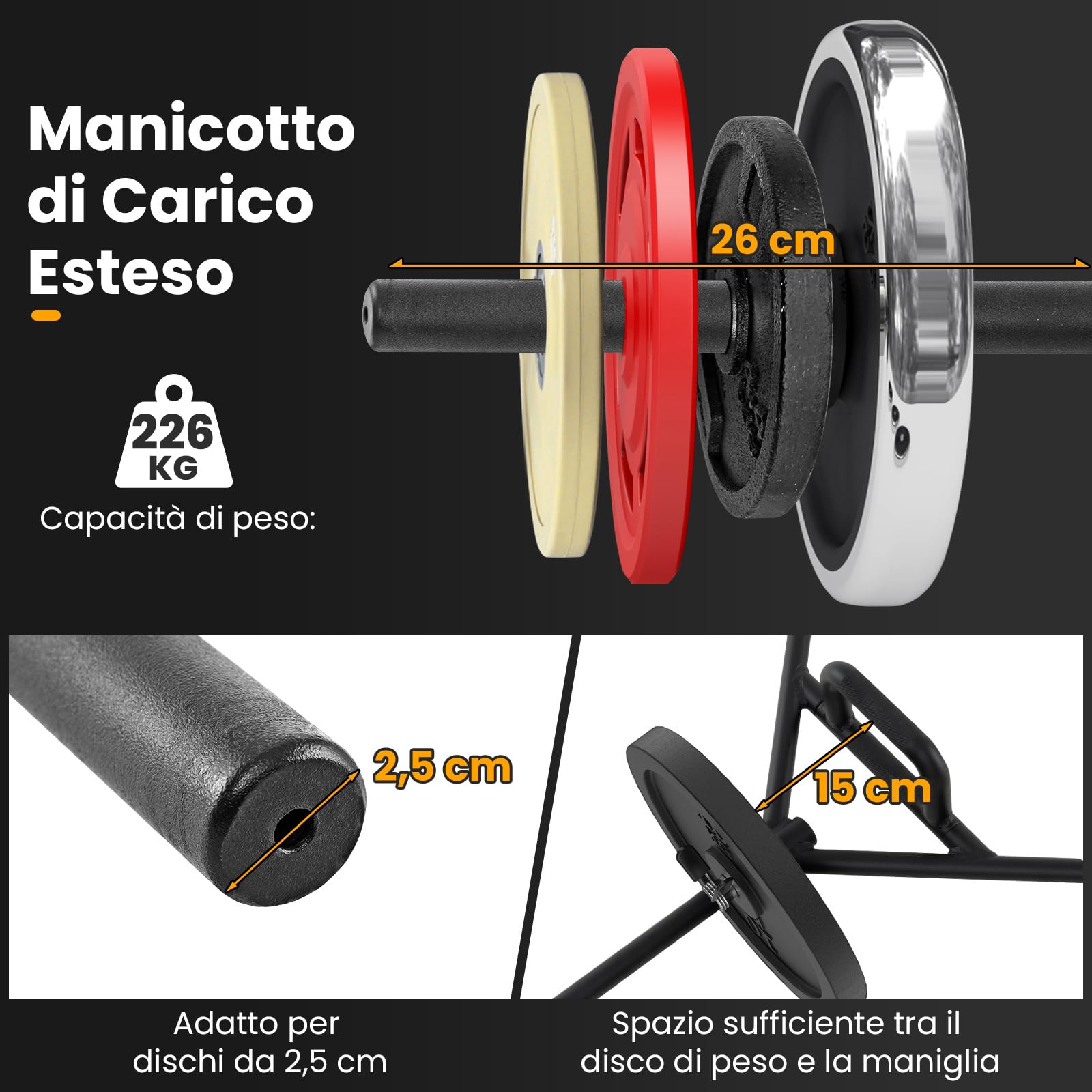 COSTWAY Barra della Trappola Olimpica, Olympic Hex Trap Bar in Acciaio con Maniglie Piegehvole, Barra Sollevamento Pesi, Capacità di Carico 226 kg