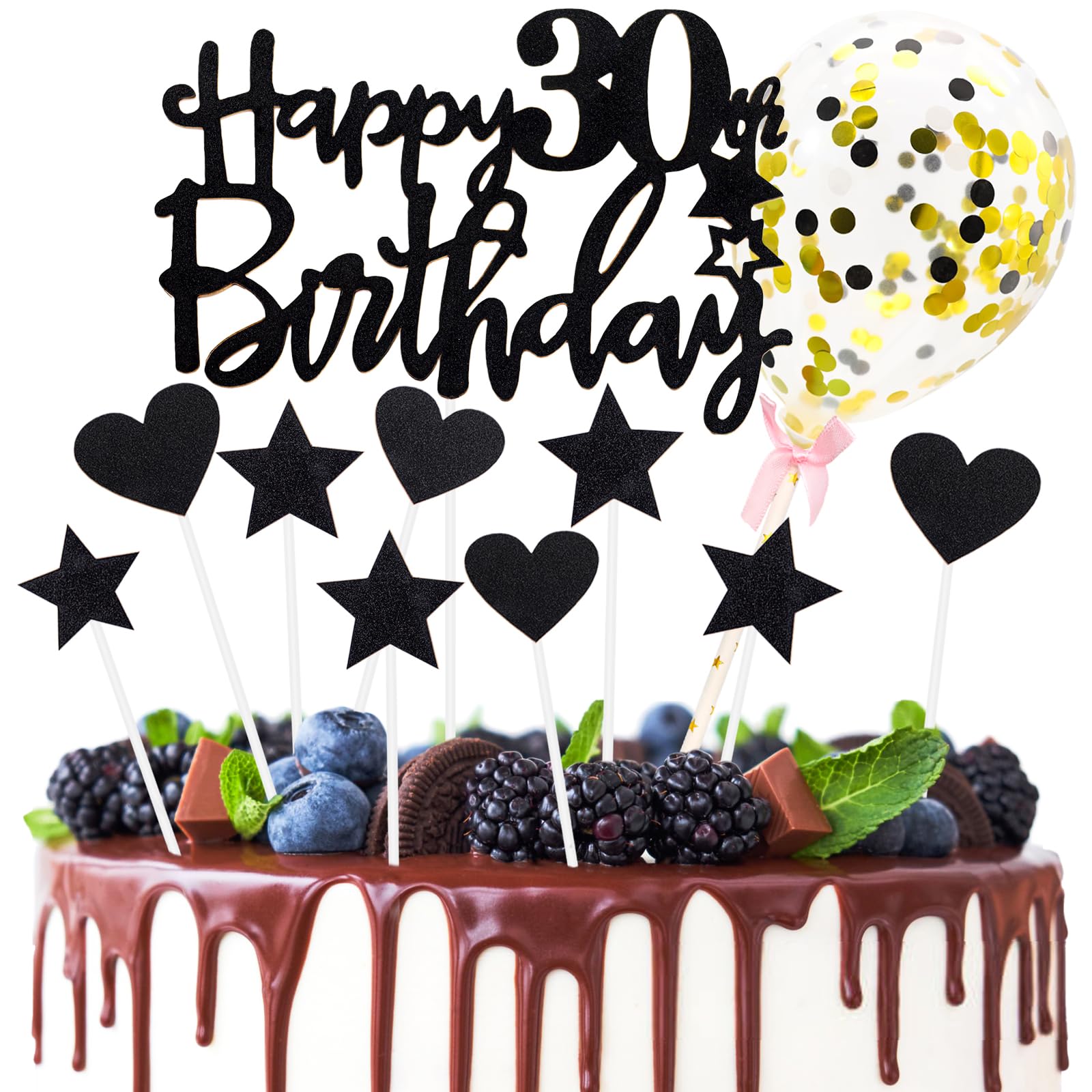 XIANGLONGY 30. Geburtstag Happy Birthday Cake Topper mit Kon