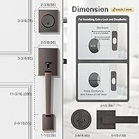 Vista 6 de Brightify - Manija de puerta delantera de bronce aceitado, manija de puerta exterior de bronce aceitado con palanca de puerta, juego de cerradura