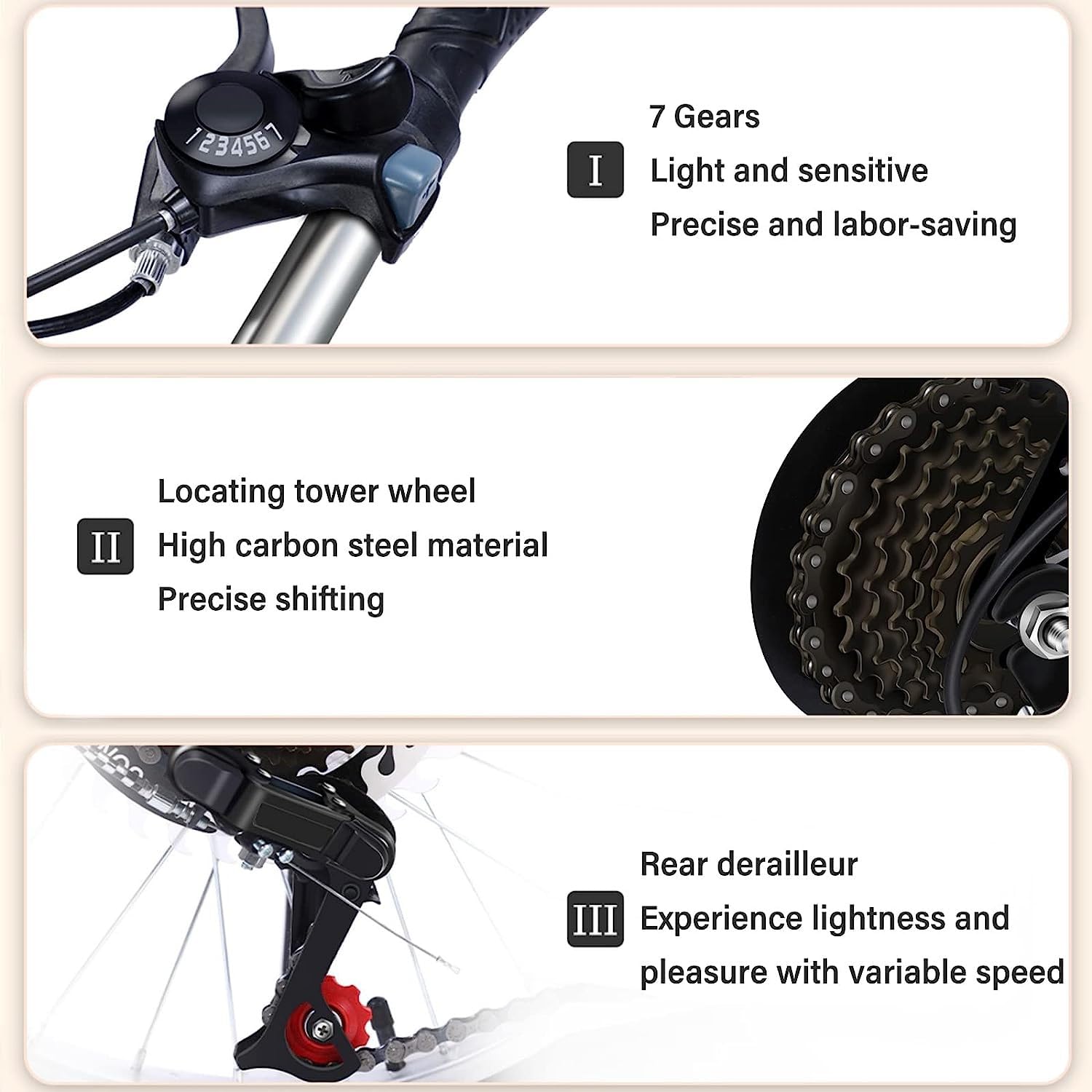 Amazon | 折りたたみ自転車、7段変速ディスクブレーキ付き折りたたみ