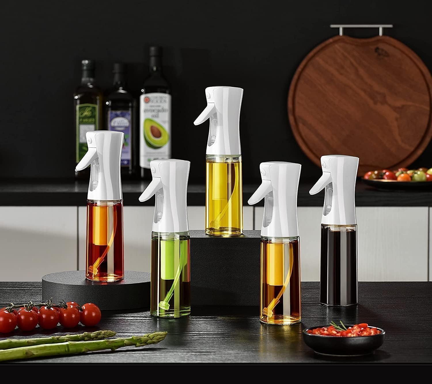 xesha Cam Sprey Yağdanlık, Akıtma Damlatma Yapmaz, Limon, Sirke, Yağ Püskürtücü 225 ml Airfryer Kızartma Izgara Salata İçin Yağlık 1 Adet. (Beyaz)