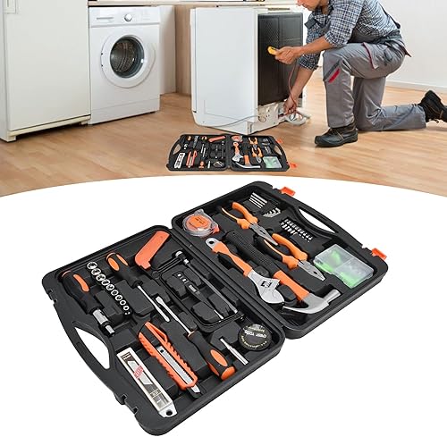 Miniatura 4 de Juego de caja de herramientas de 108 piezas con manga, trinquete, destornillador, llave para reparaciones diarias y mantenimiento del hogar, 11.2 x