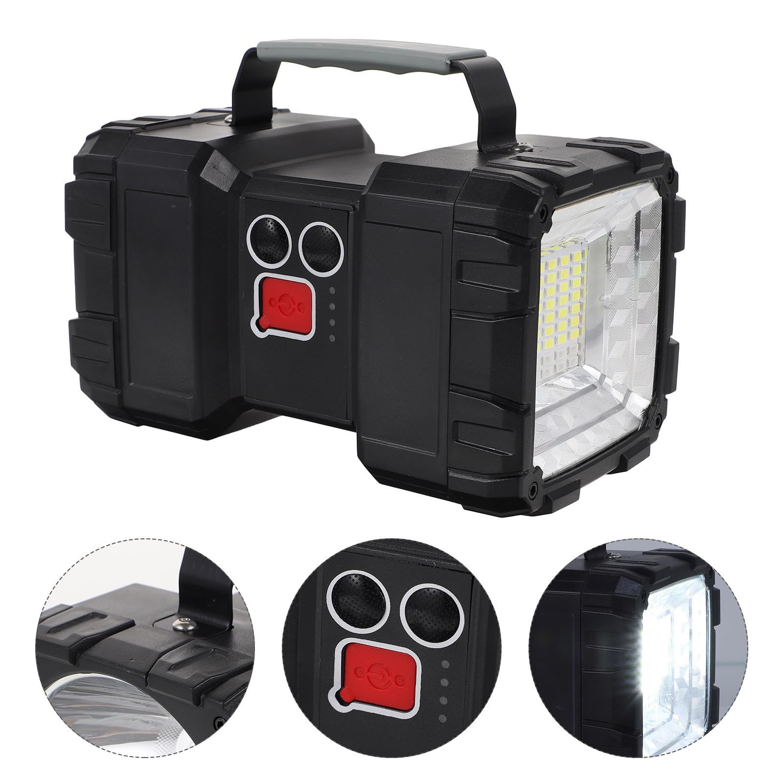 GALPADA Faretto Portatile Ricaricabile LED Alta Potenza Display Batteria e 3 Modalità Luce per Uso Esterno Ipx4 in Abs, Torcia Potente per Campeggio e Lavoro