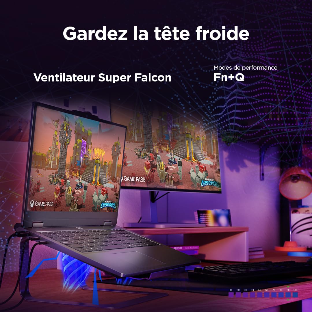 Lenovo LOQ Essential 15ARP11 - Ordinateur Portable Gaming 15.6'' FHD (AMD Ryzen 7 170, RAM 16Go, SSD 512Go, NVIDIA RTX 5050 8GB) Clavier rétroéclairé AZERTY Français - Gris Lunaire
