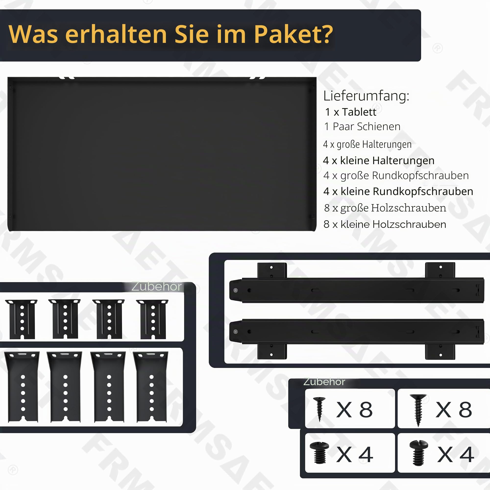 FRMSAET Untertisch-Tastaturablage Ganzmetall-Material 53 cm/ 60 cm/ 76 cm Plattform Computer Schublade Organizer Home Office Küche Schlafzimmer Garage Aufbewahrungswerkzeug.(60 cm, Schwarz)