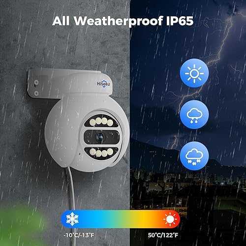 Miniatura 4 de Hiseeu Cámara PTZ PoE de 5MP, cámara de seguridad para exteriores e interiores, seguimiento humano automático, audio de 2 vías, alarma de foco,