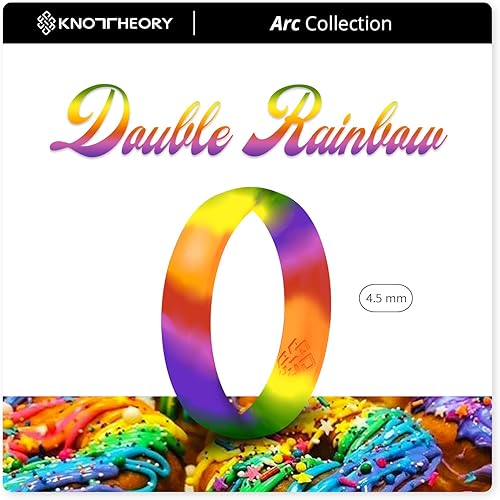 Miniatura 6 de Knot Theory Anillos de silicona para mujer, arcoíris, rosa, neón, amarillo, naranja, anillo de boda de goma de camuflaje brillante, anillo de boda