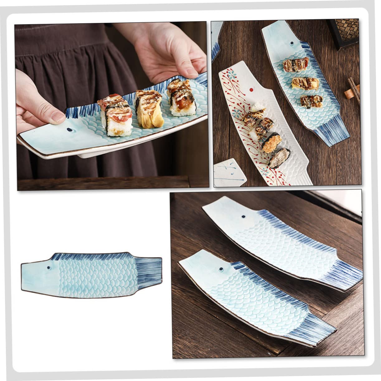 Amazon.co.jp: FELTECHELECTR 魚 刺身 皿 飾り 刺身 皿 魚 型 皿 魚型