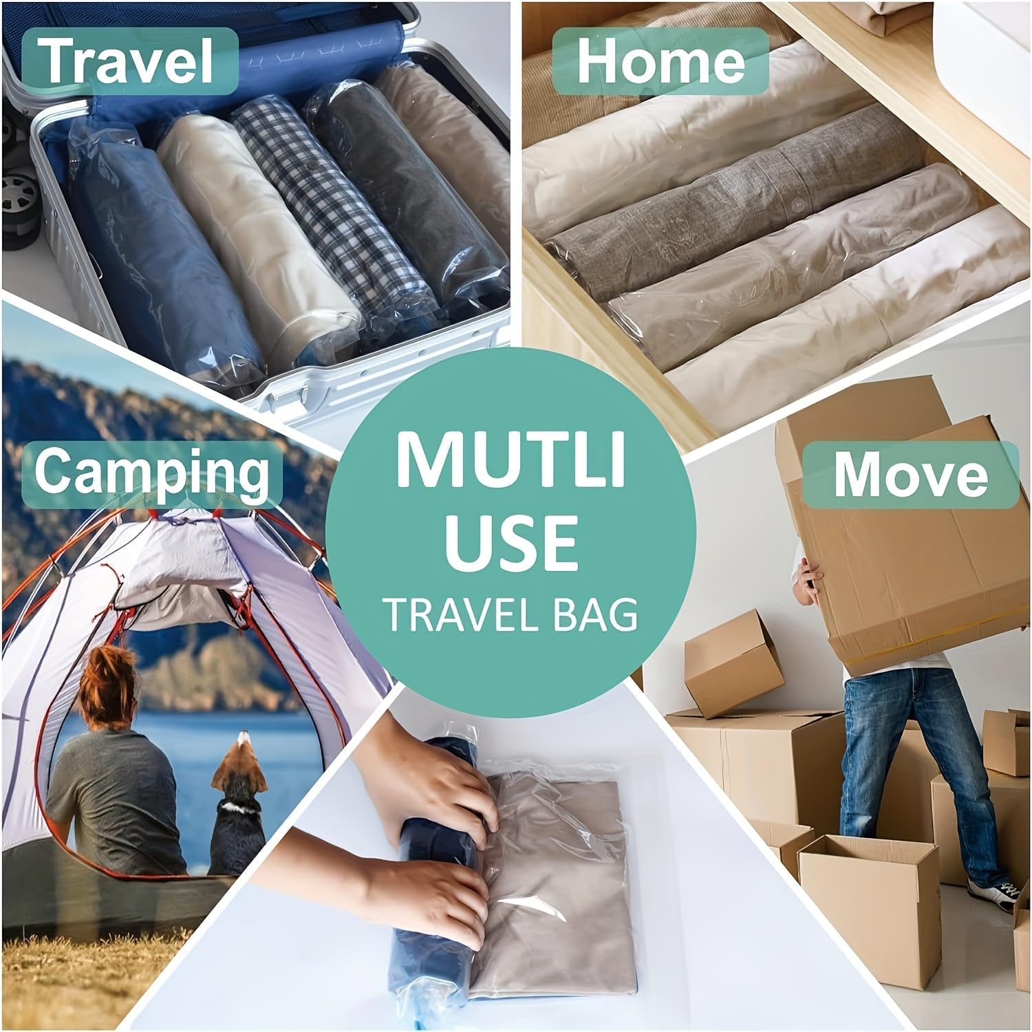 Vacuum Storage Bags 9 Pack with Electric Pump – 2 Jumbo + 2 Large + 5 Small, Space Saver Bags for Clothes, Comforters & Bedding, 80% More Storage, Waterproof & Reusable