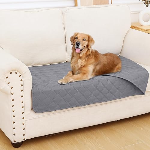 Miniatura 108 de Smiry Funda impermeable para cama de mascota, suave y lavable, para cama, sofá, reversible, perros pequeños, medianos, grandes, gatos, diseño