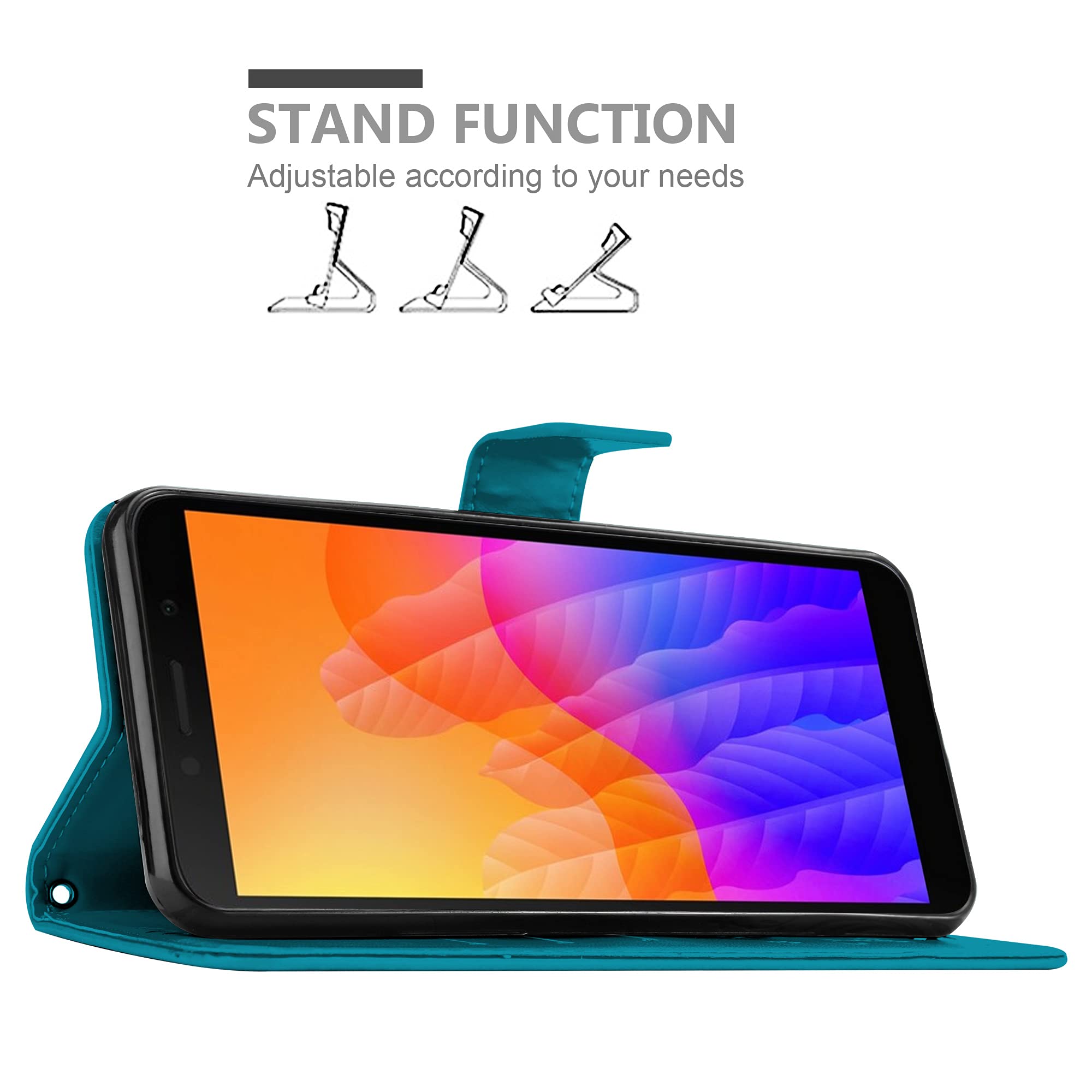 Custodia Compatibile Con Huawei Y5p / Honor 9s In Blu Fiore