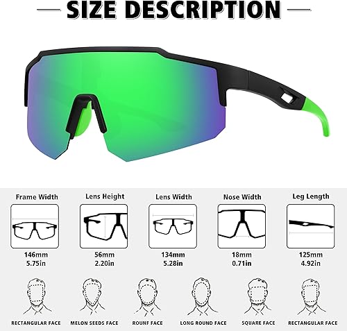Miniatura 246 de STORYCOAST Lentes de sol deportivos polarizados para hombres y mujeres, para conducir, pesca, ciclismo, bicicleta de montaña, protección UV400