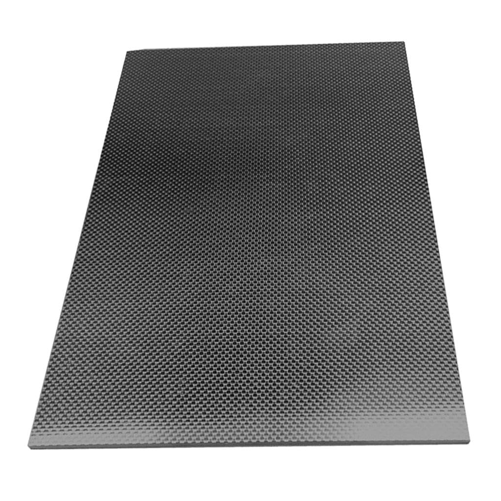 Fenteer Carbon Fiber Sheet - 200x300mm, 5-0mm Thickness, Black, Finish 200x300x2.0mm