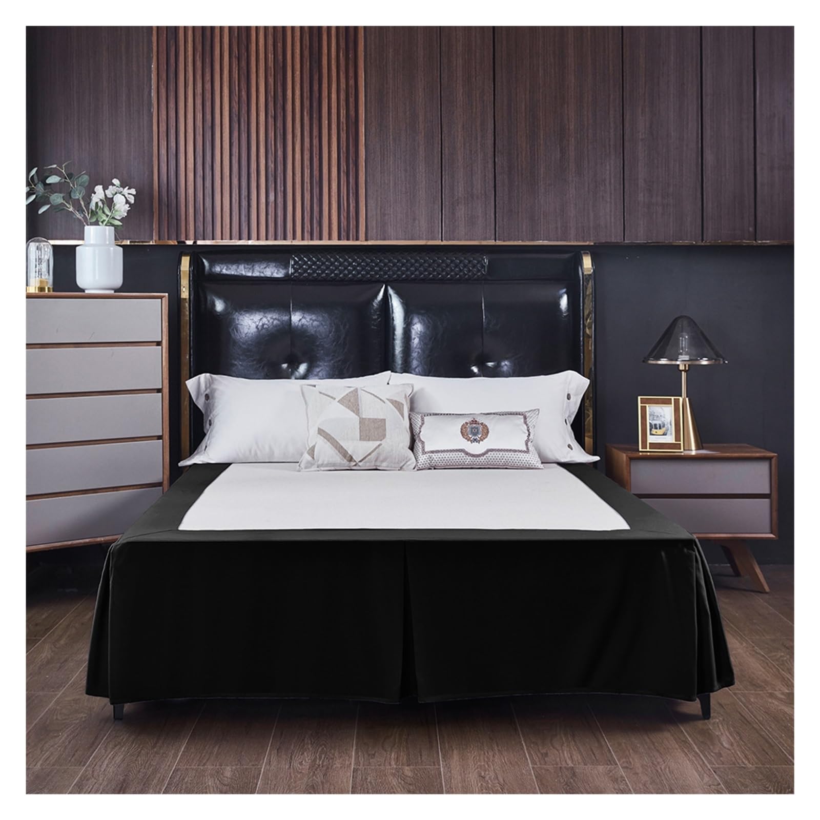 Gonna Letto Ad Angolo Aperto In Tinta Unita Off White – Copriletto Spazzolato Per Casa E Hotel, Con Angoli Divisi, Taglia King