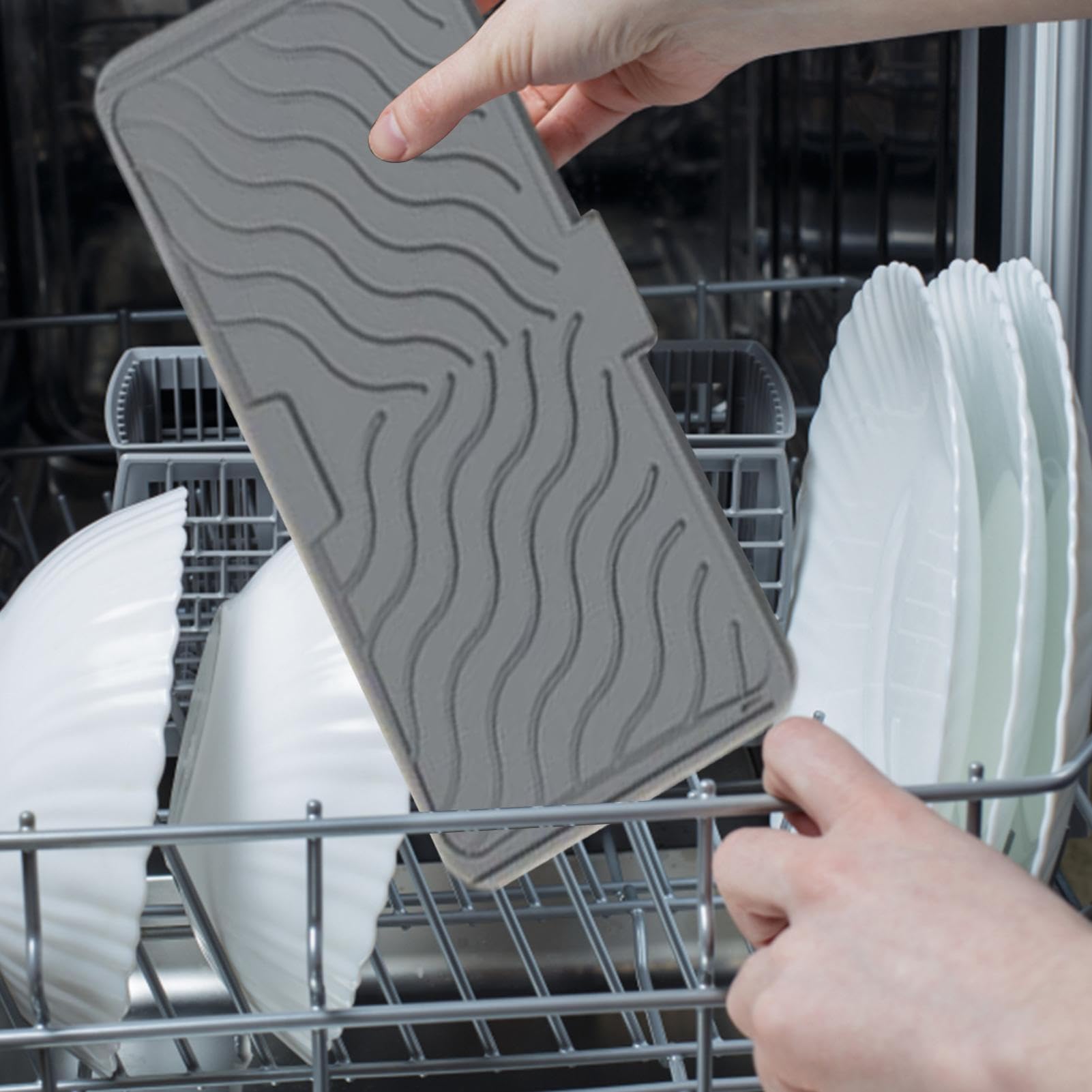 Tappetino Scolapiatti In Silicone 48x34,5 Cm – Con Pendenza E Bordi Rialzati, Asciugatura Rapida, Resistente Al Calore Fino A 230°C, Lavabile