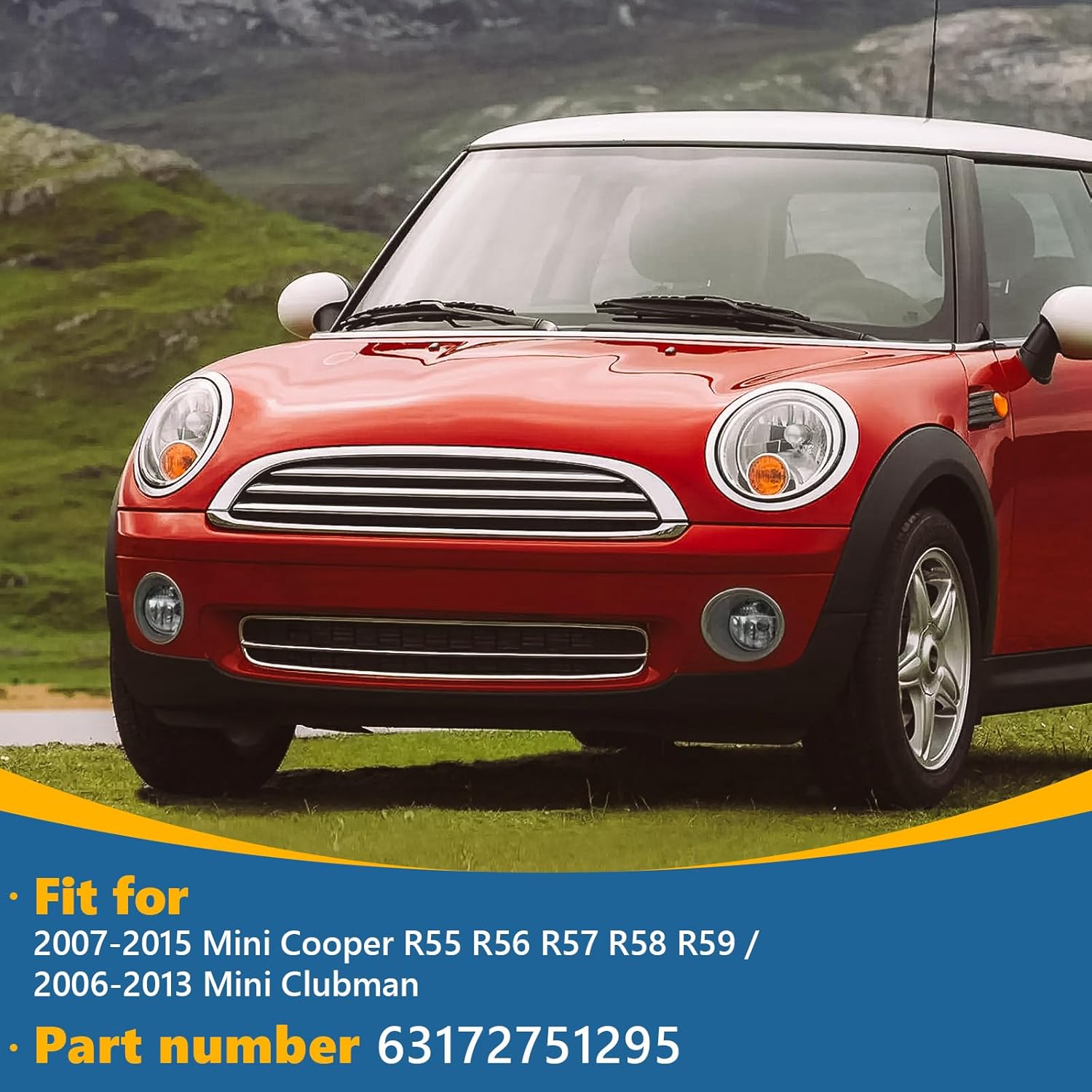 TOPUS Pair Fog Lights for 2007-2015 Mini Cooper R55 R56 R57 R58 R59 Mini Clubman 2006-2013 Front Bumper Fog Lamp W/O bulbs Left & Right Side Clear Lens OEM Replacement 63172751295,faros antiniebla