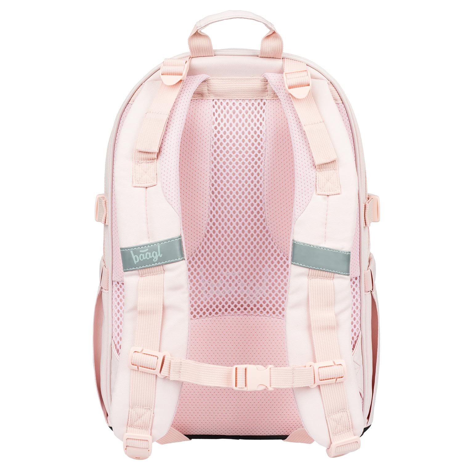 Baagl Zaino per bambini, zaino per la scuola per bambini, con schienale ergonomico, cintura toracica e elementi riflettenti, sabbia, ca. 43x29x20 cm, Rucksack