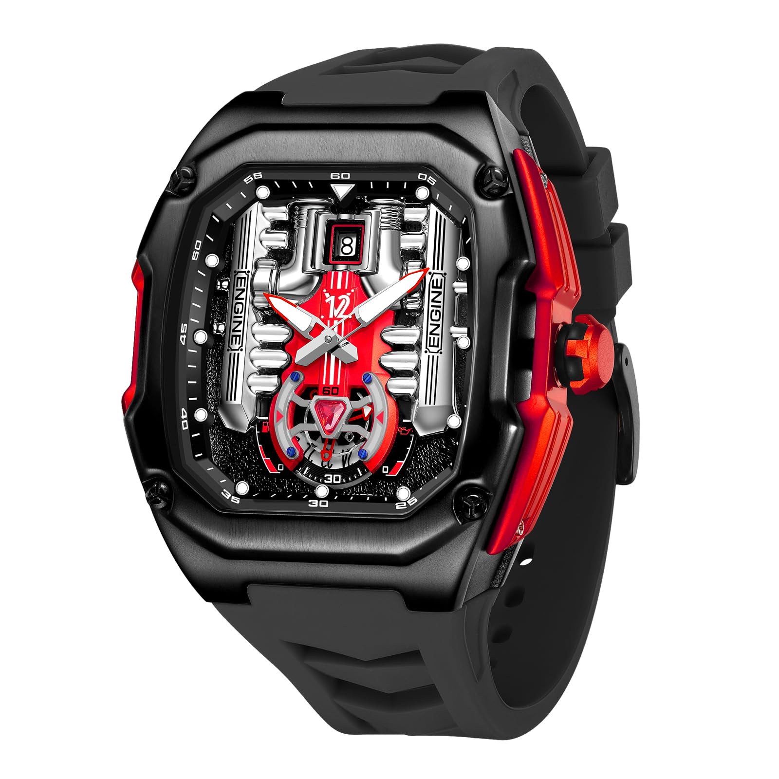 Mens Watches, Wrist Watches Luminous Design, Big Face Fashion Quartz Black Watch 30ATM, Casual Watch for Men Unique Gifts for Men — view 15