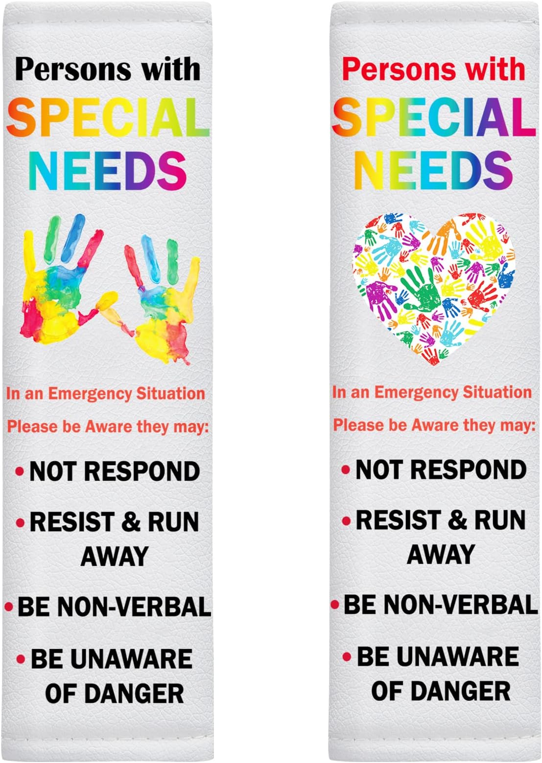 2 Pcs Autism Belt Cover with 4 Sheets Child with Autism