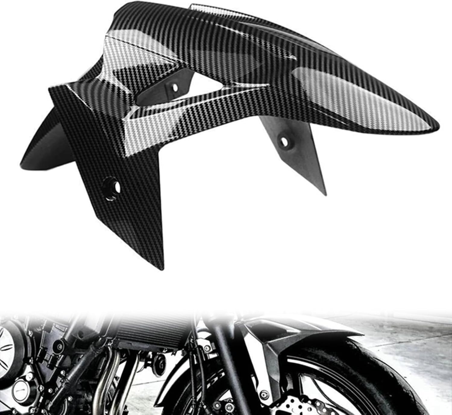 Motorcycle Front Fender Sportster Front Mudguard Fairing for K-awasaki Ninja 400 Z400 2018-2022 ABS Plastic Motorbike Splasher Accessories (BLACK)