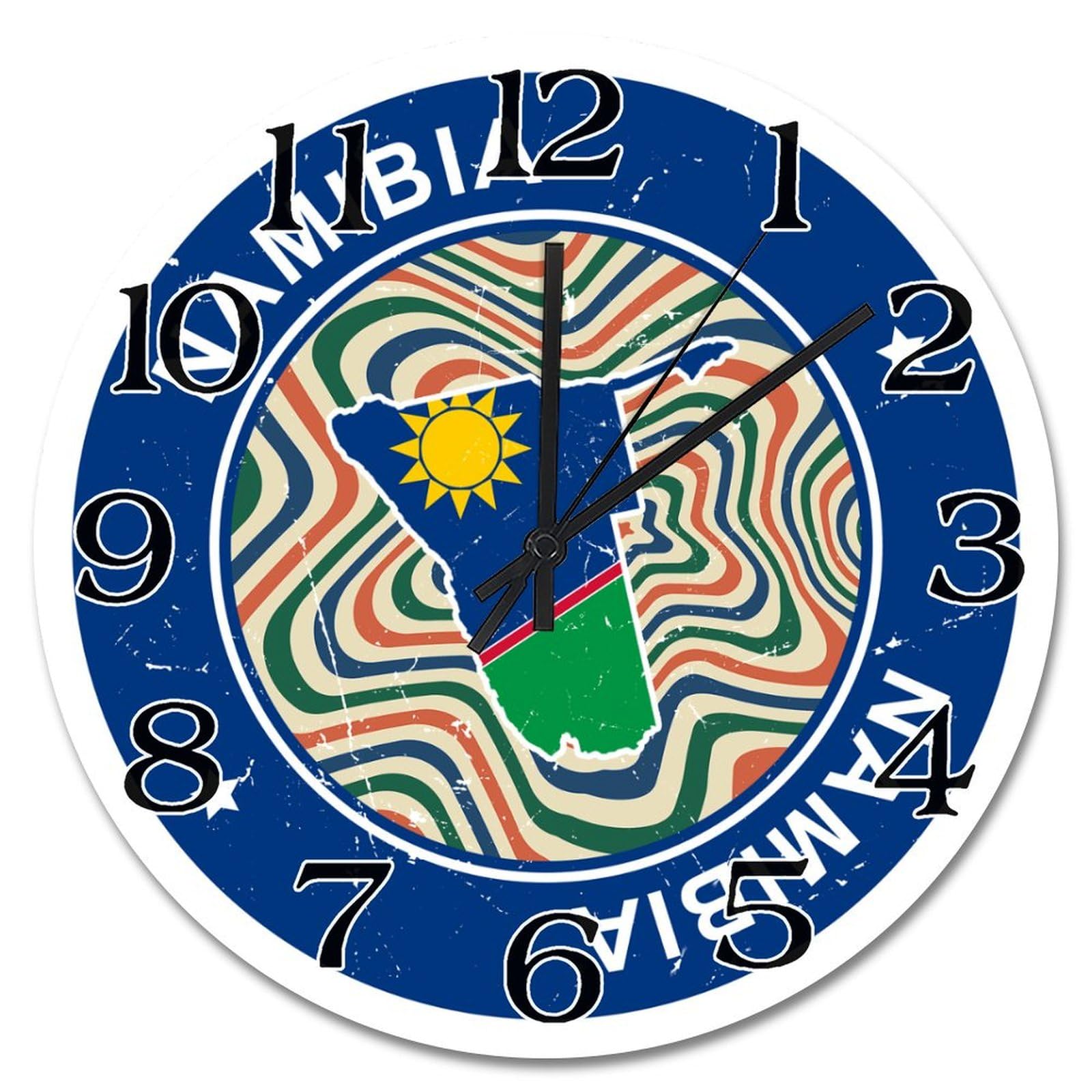 Horloge murale Namibie idée cadeau rétro pour salon et salle