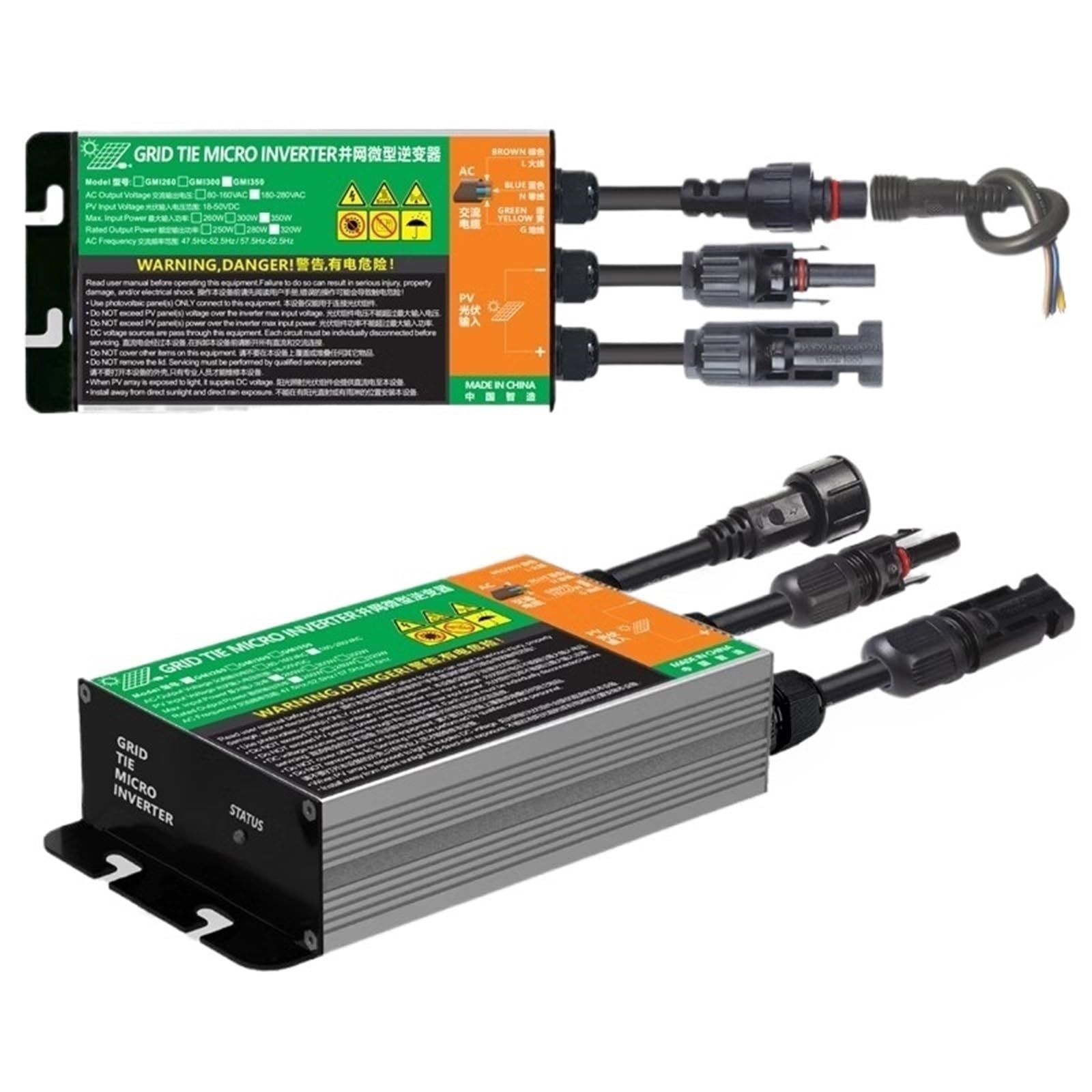 Falownik fotowoltaiczny GMI-260W300W350W500W600W700 podłączony do sieci - produkcja energii słonecznej podłączona do sieci (GMI-120W,110V)