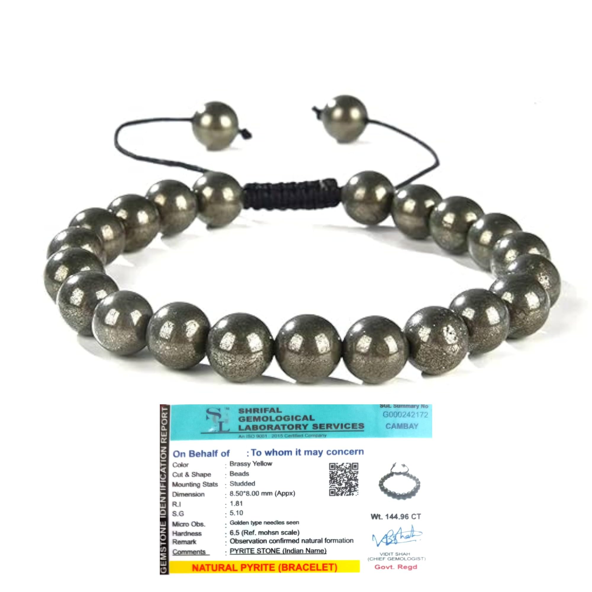 Divine Spirituals Natural Pyrite Adjustable Thread Bracelet Lab-Certified AAA Grade 8mm Unisex Bracelet Original Real Pyrite For Prosperity, Abundance, Manifestation & Meditation (B0D4QQMRQC) Amazon Price History, Amazon Price Tracker