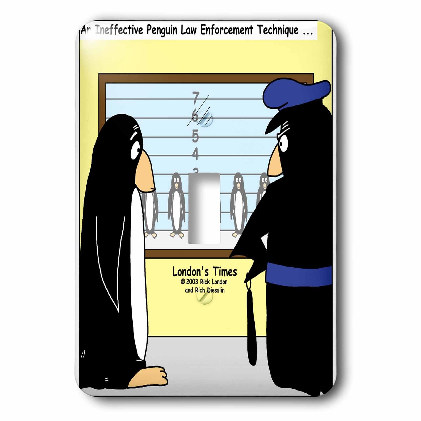 Interrupteur à bascule simple motif pingouin police 3drose LSP_2952_1 pour décoration murale