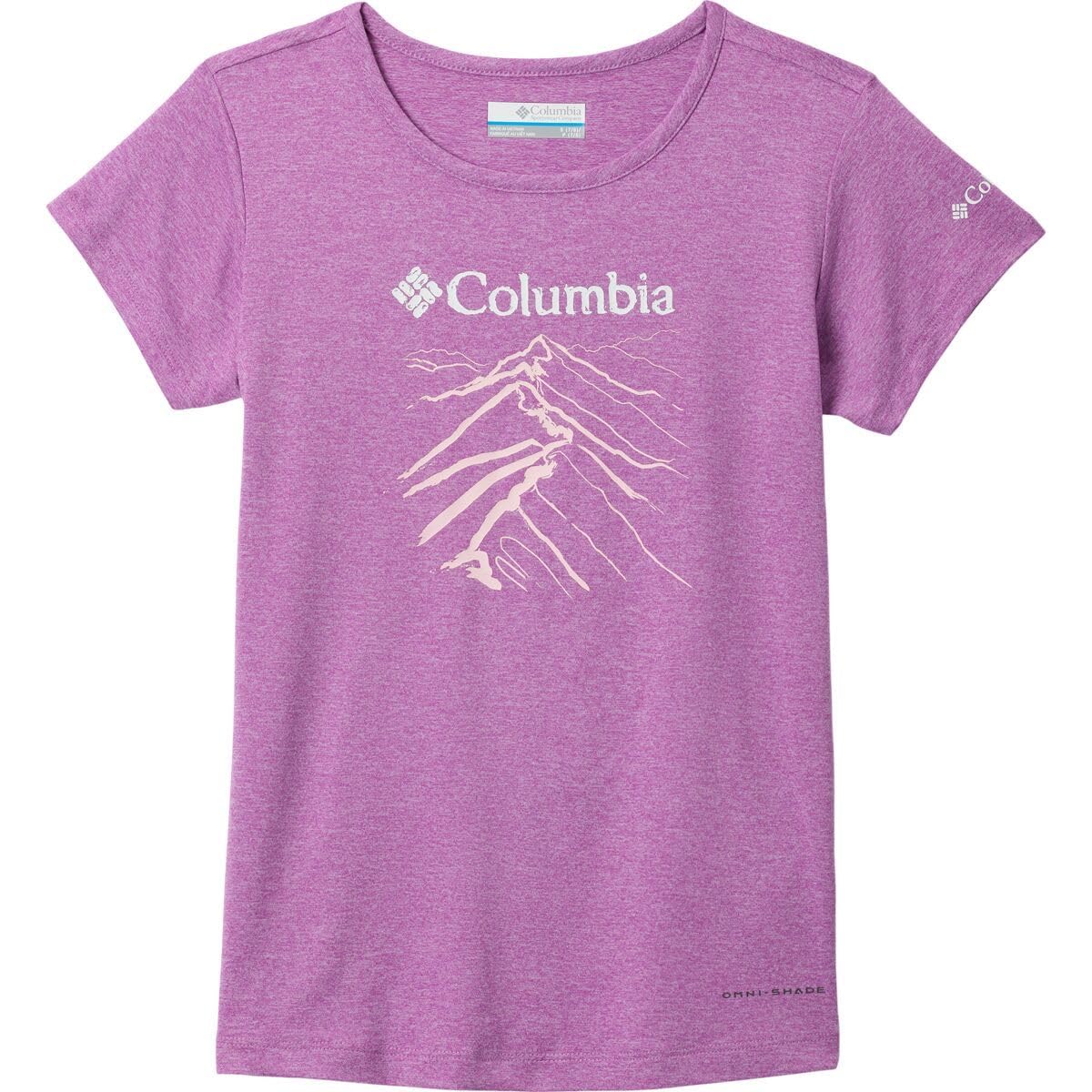 Columbia Girls Purple Tech Trail Graphic Performance T-Shirt  in Size 13 - 14 Years, Sports Direct