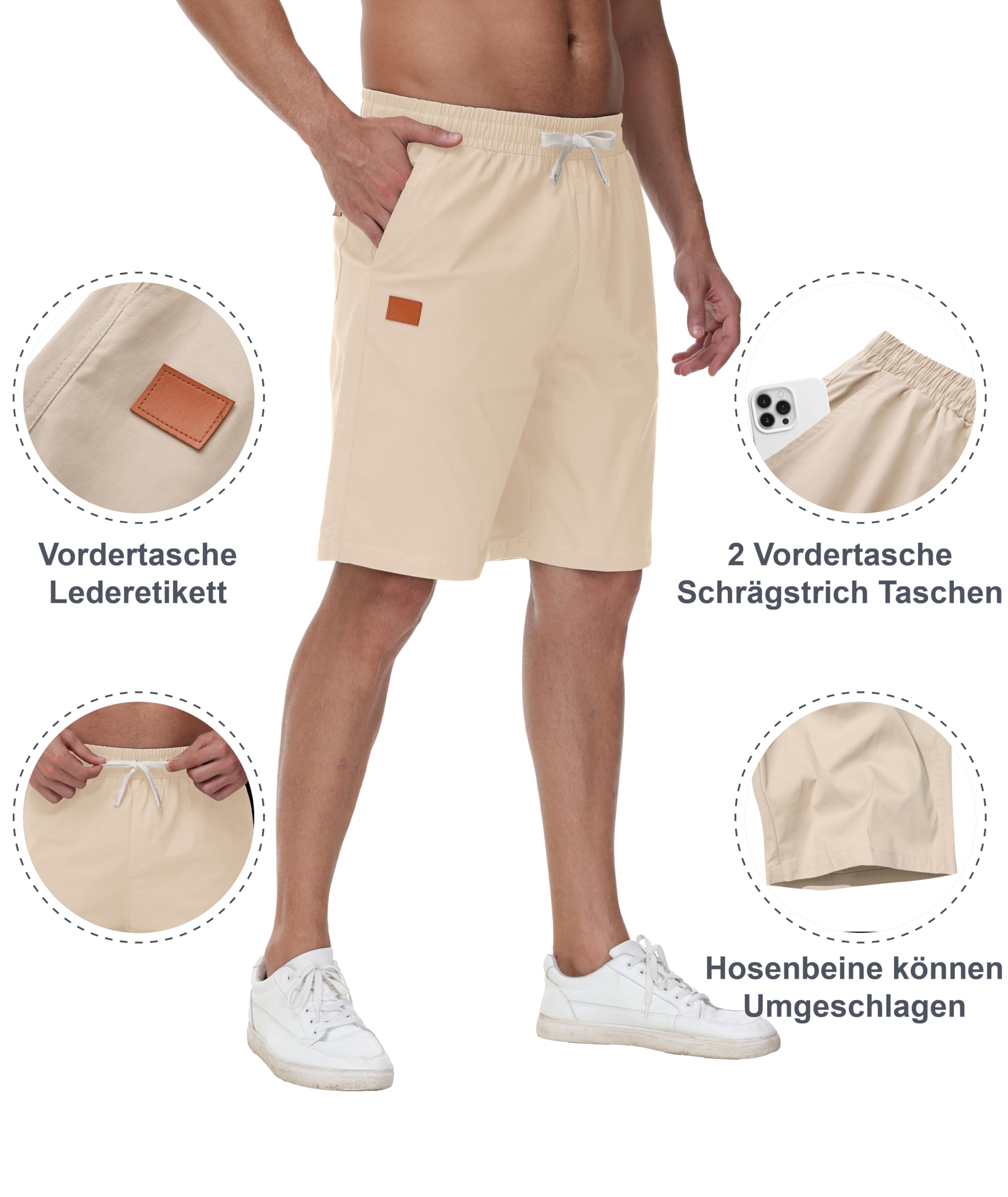 Djtnzdm Pantaloncini Uomo Estivi Bermuda Uomo Cargo Shorts Cotone Uomo Pantalone Corto con Tasche