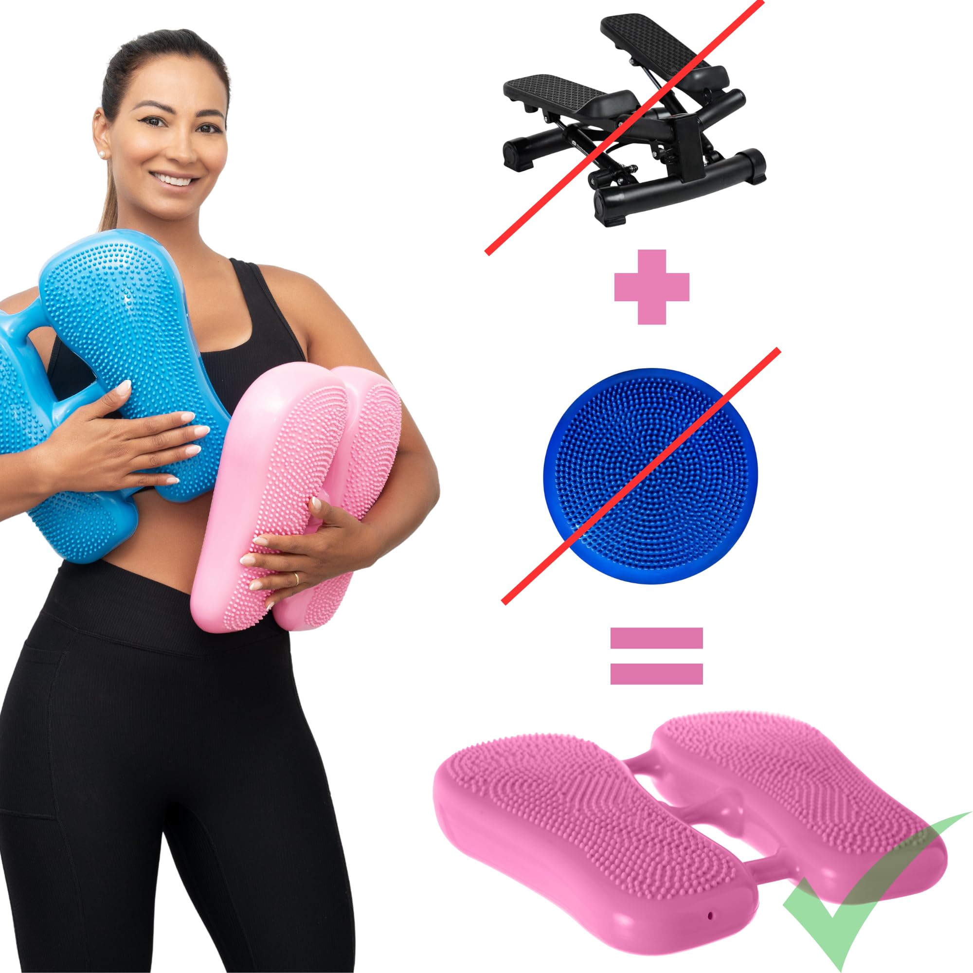 Air Stepper, Aufblasbarer Yoga Fuß Balance, tragbare Fitnessgeräte für zuhause, Trainingsgeräte für Fitnessübungen, Step Gewichtsabnahme, Balance Board & Krafttraining, inkl. Pumpe