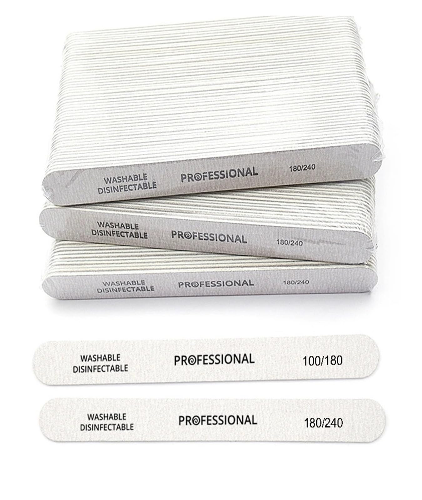 Lima UñAs 10/25/50 limas de uñas Para Uñas | 100/180/240 Pulidor de manicura y pedicura con bloque de tampón de lijado(100 180 25PCS)