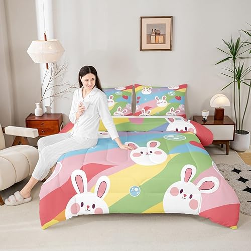 Miniatura 10 de Erosebridal Juego de edredón Kawaii de ballet para niña, juego de ropa de cama y juegos de ropa de cama de princesa de ballet rosa de 3 piezas con