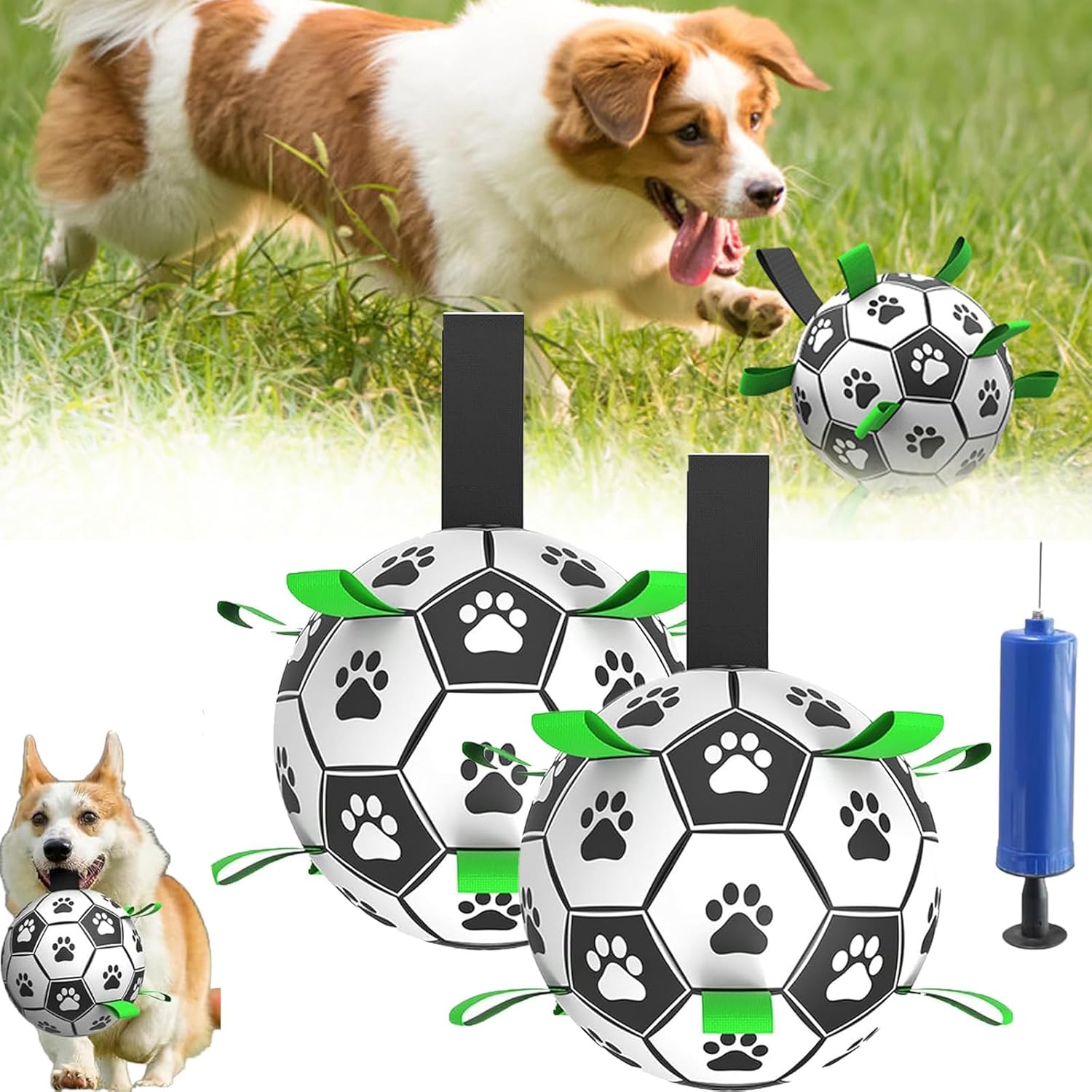 Pet Supplies Nbkzsix Pawkick Soccer Ball for Dogs, Dog Soccer Ball