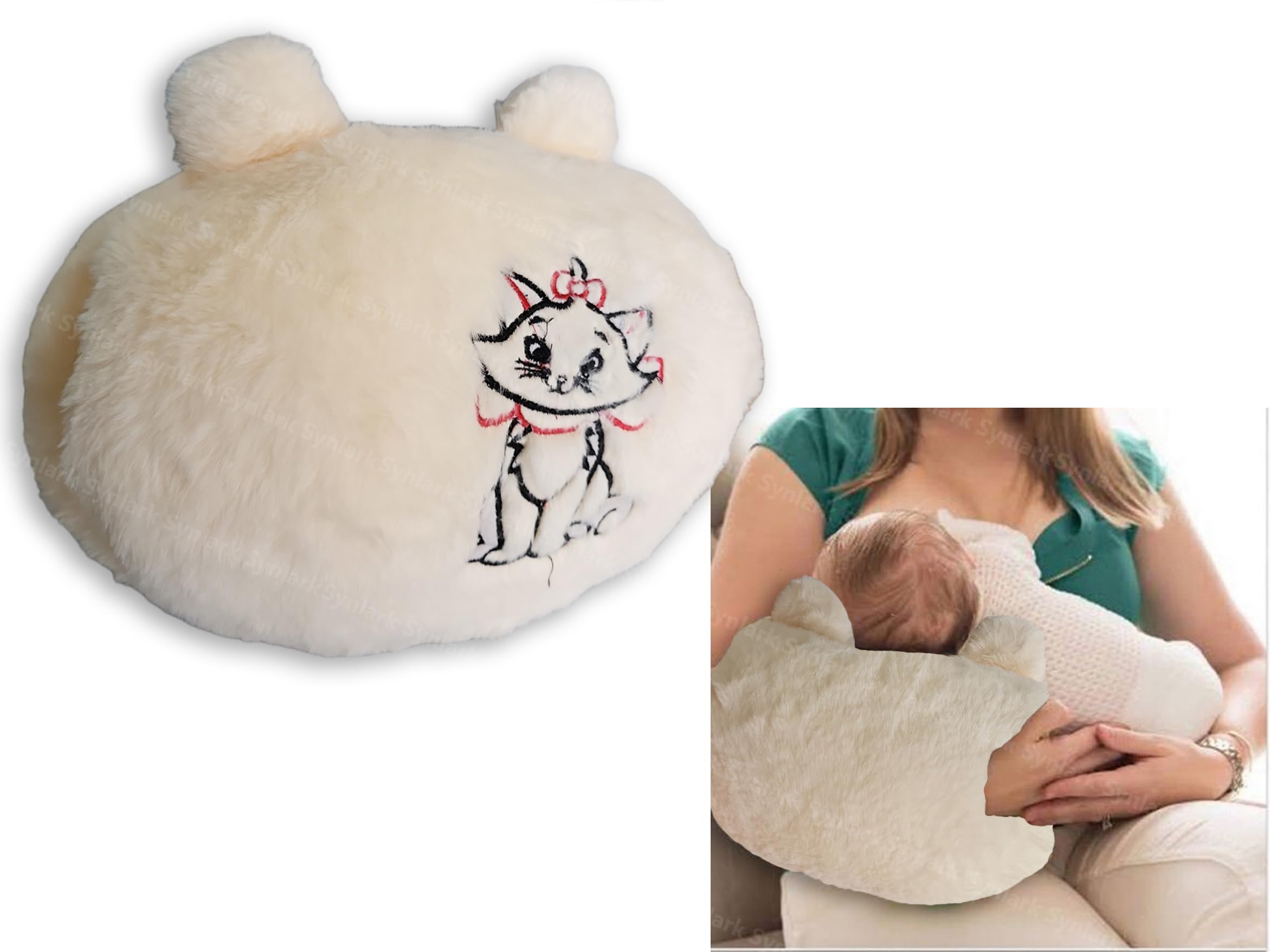 PSEUDO® Cozy Cradle Pillow Cozy Cradle Arm Pillow for Baby Nursing Head Support Pillow Anti-Spitting Breastfeeding and Bottle Feeding Nursing Arm Pillow Gift for Novice Mothers (Beige)-picture-10