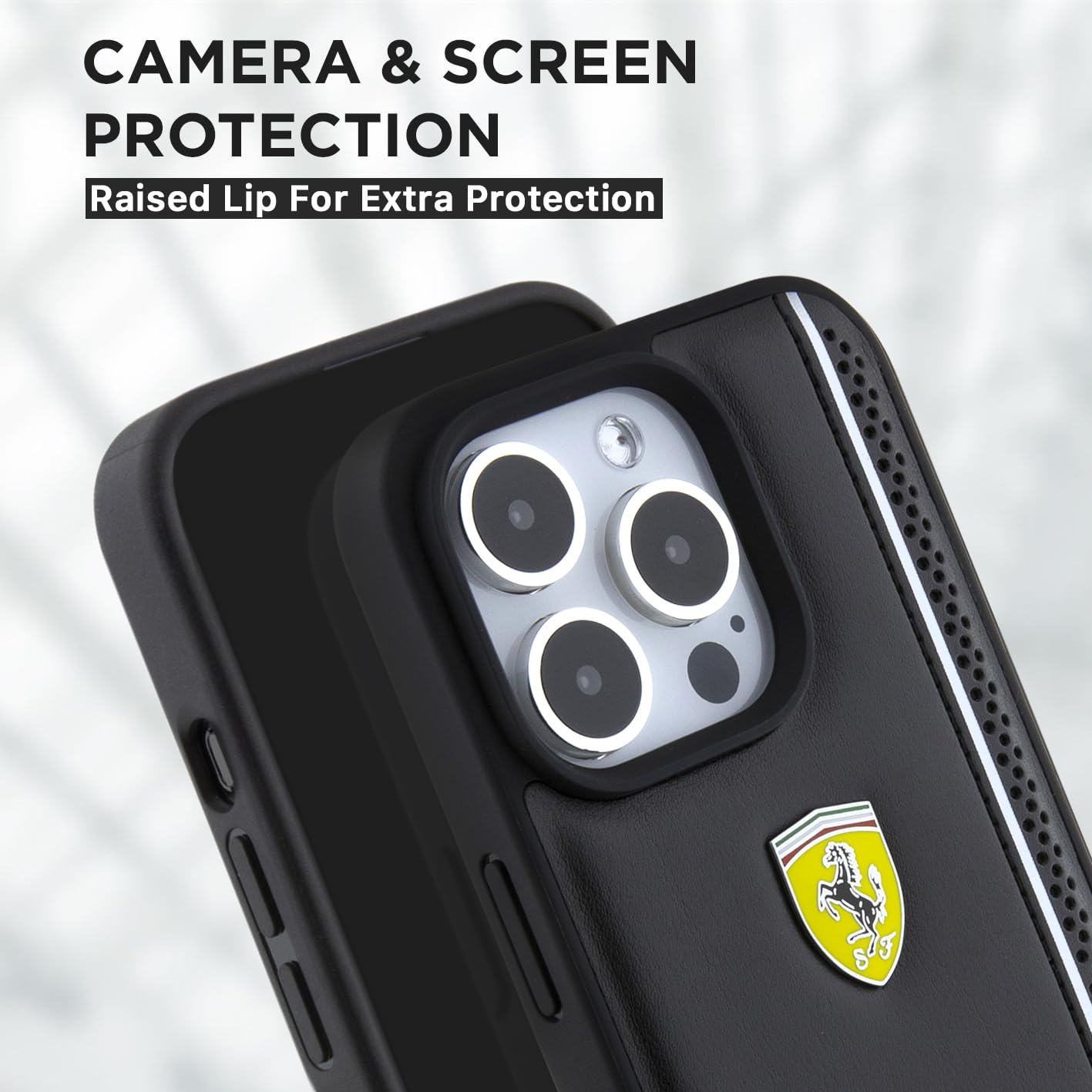 CG MOBILE Ferrari Phone Case Compatible With IPhone 15 Pro Max In Black All 0ver Sf Silicone Smooth Anti Scratch Smooth Protective Case With Easy Snap On Shock Absorption Signature Logo