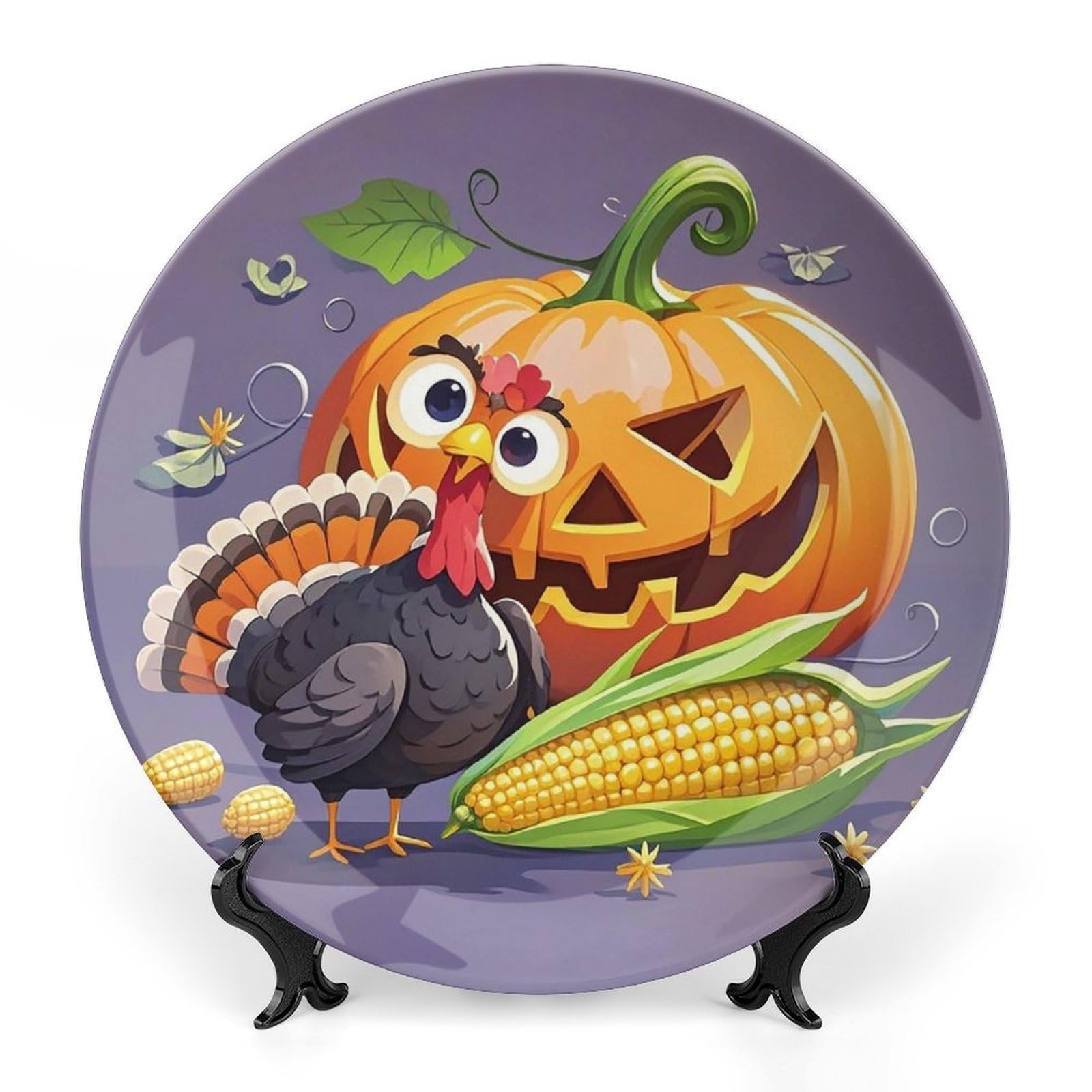 Assiette décorative en céramique Strange Turkey de 20cm style artistique d'exception