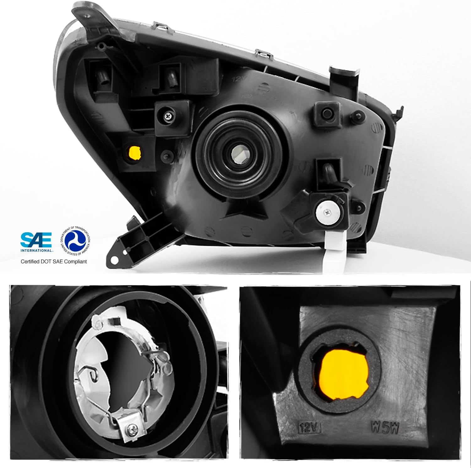 AKKON - For 2001-2003 Toyota RAV4 Clear Headlights Head Lamps Driver and Passenger Side Replacement Pair