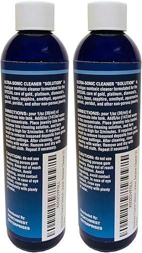 Miniatura 6 de Limpiador de joyas, solución ultrasónica de limpieza de joyas, limpiador de joyas para oro, plata, diamantes de platino y joyas no porosas preciosas