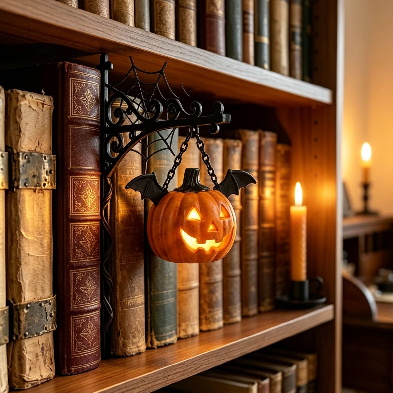 Ghost Bookshelf Lantern, Library Lantern-Decorative Bookshelf Lighting (B)