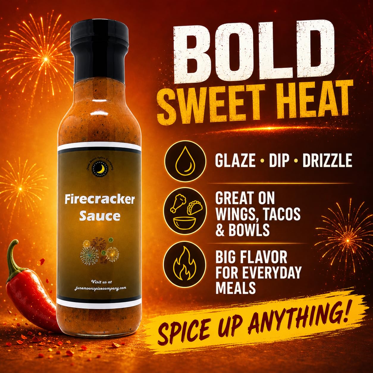 Amazon.com : Premium | Firecracker Sauce | Wings, Tacos, Chicken