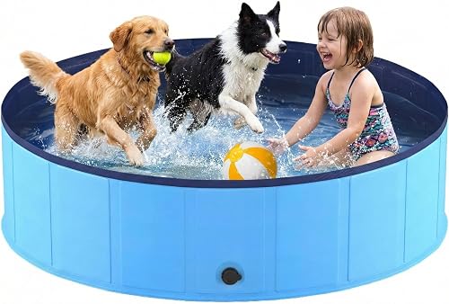 Piscine Chien Pliable, Piscine pour Chien 160x30cm en PVC…
