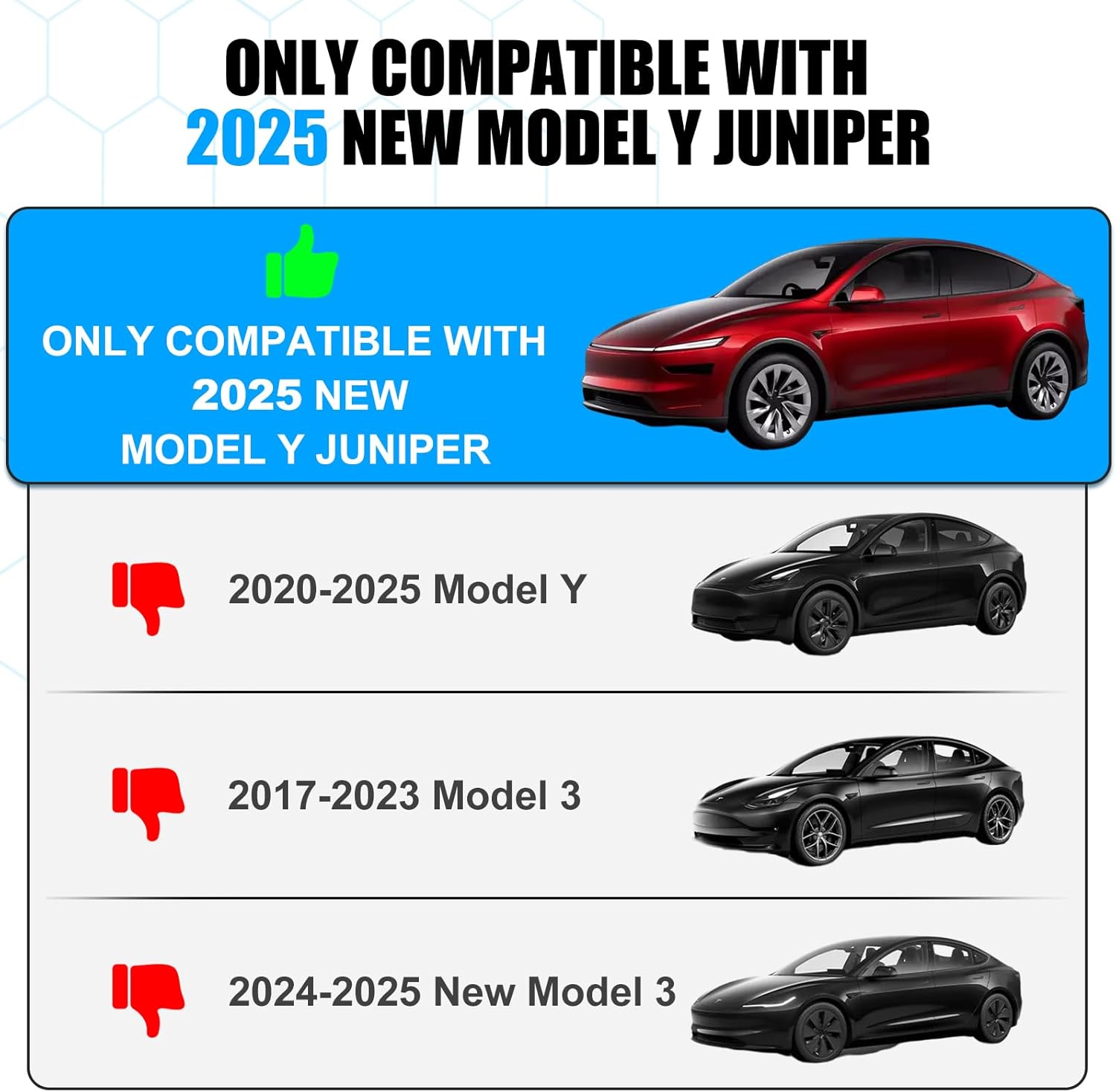 grille mesh inserts for 2025 2026 tesla model y juniper accessories, front air inlet vent grille cover replacement for new model y juniper accessories (not fit model y standard)
