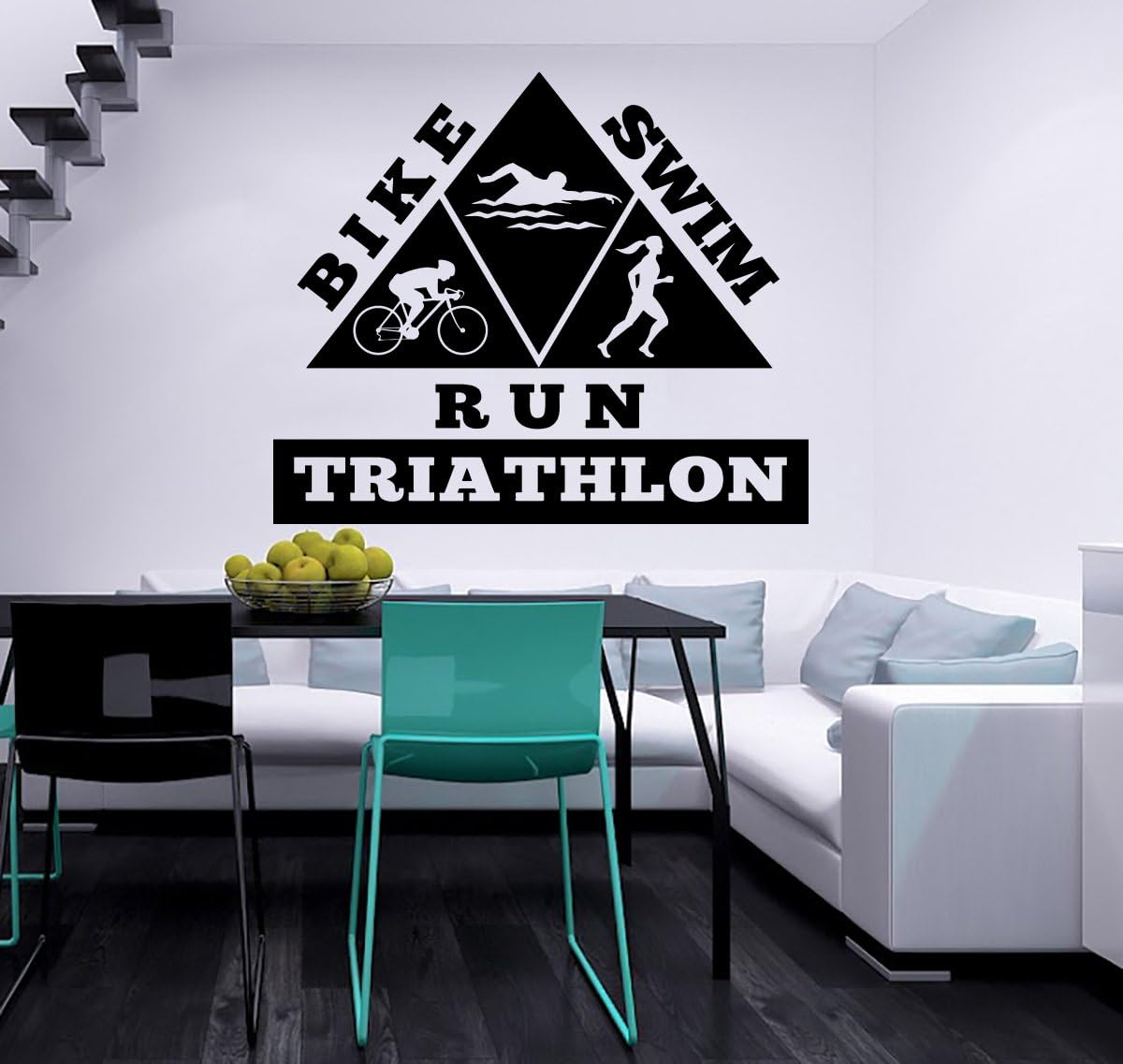 Triathlon Wall Decal Vinyl Sticker Decals Bike Swim Run