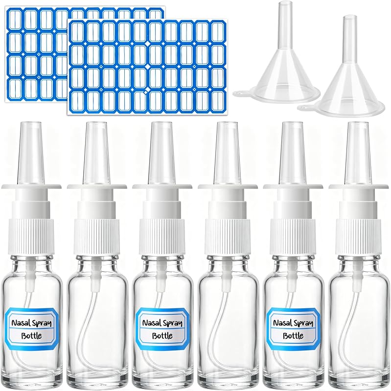 Frascos de spray nasal de vidro recarregáveis ZHWKMYP, 20 mL, pacote com 10