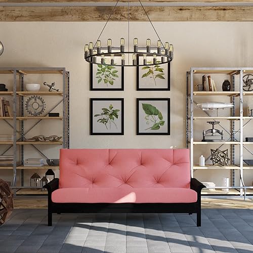 Miniatura 267 de Poly Solid - Colchón de futón completo, 8 pulgadas, color azul polvoriento Negro -,Azul,rosado (Blush Pink),Borgoña,Burnt orange,2-Burnt