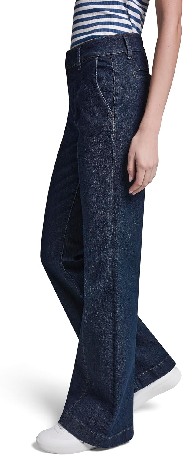 BCBG Women's Denim Pant Button Detail High Rise Sailor Jean Pant image 3
