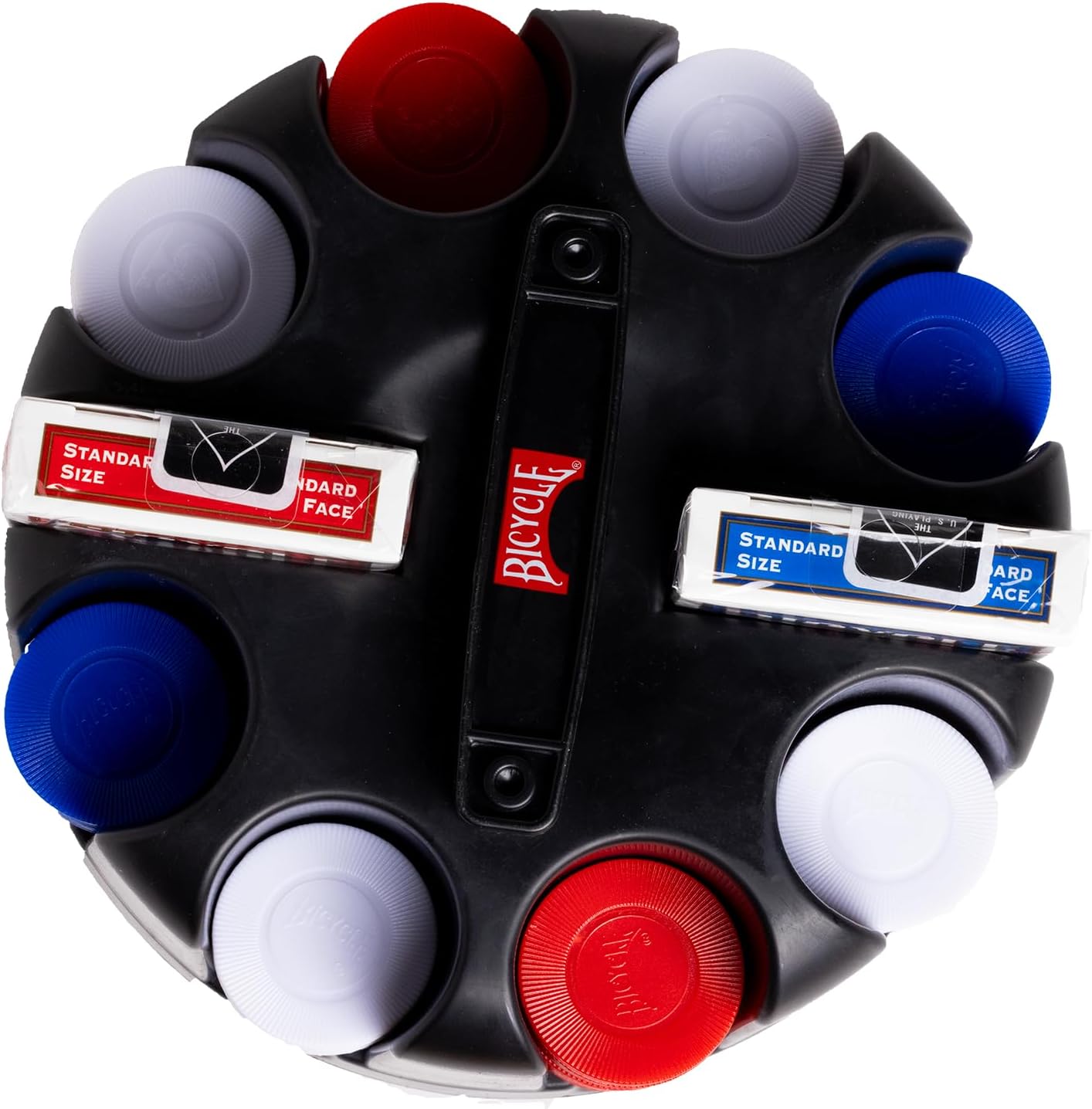 Bicycle Carousel Poker Texas Hold Em Set, 200 2-Gram Poker Chips and 2 Decks of Bicycle Cards, Perfect for Texas Hold Em and Poker Nights, Professional Casino Quality, Casino Games